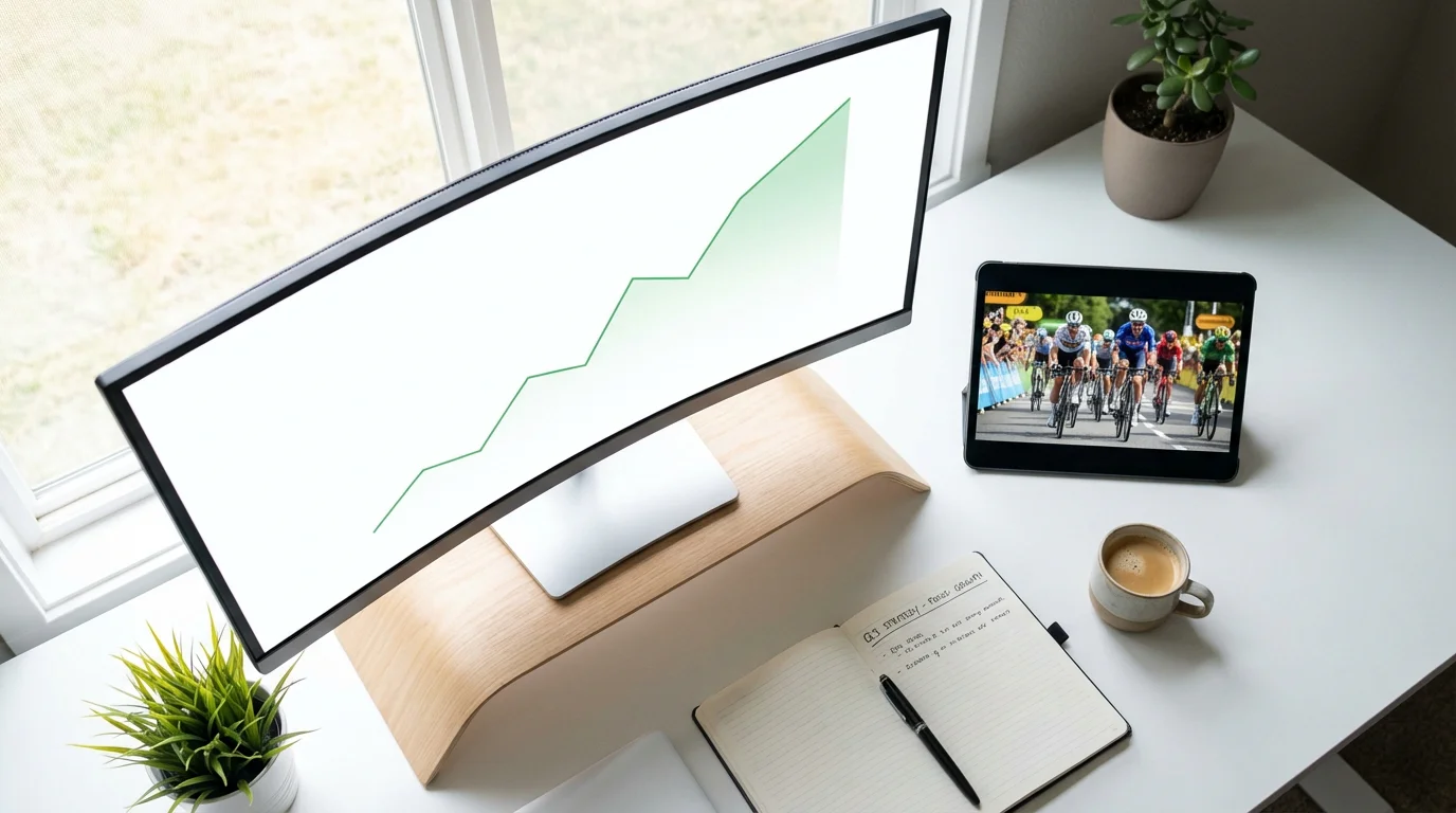 Mercado global de apuestas de ciclismo en vivo con datos en pantalla