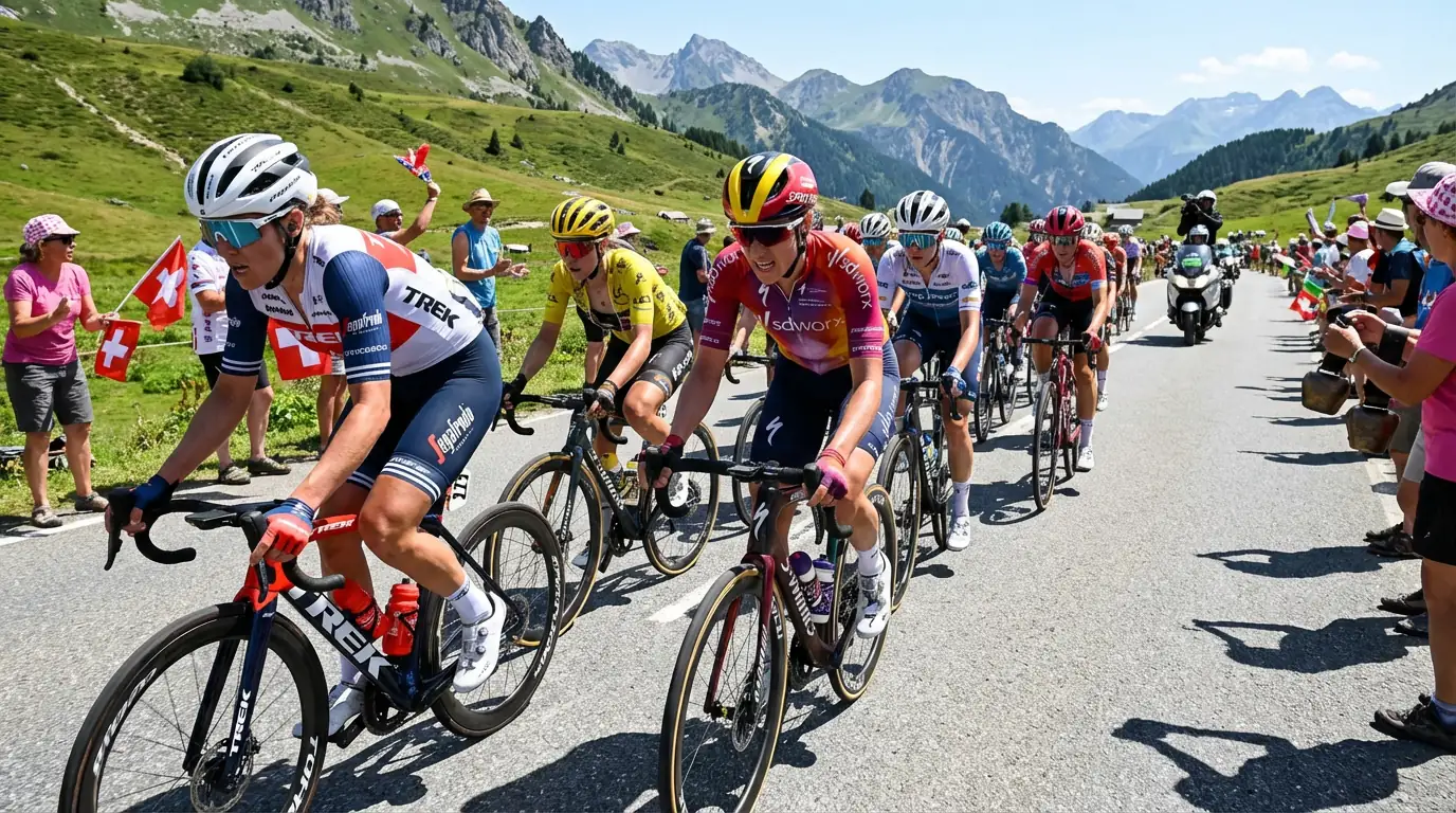 Corredoras del Tour de France Femmes en competición de alta montaña